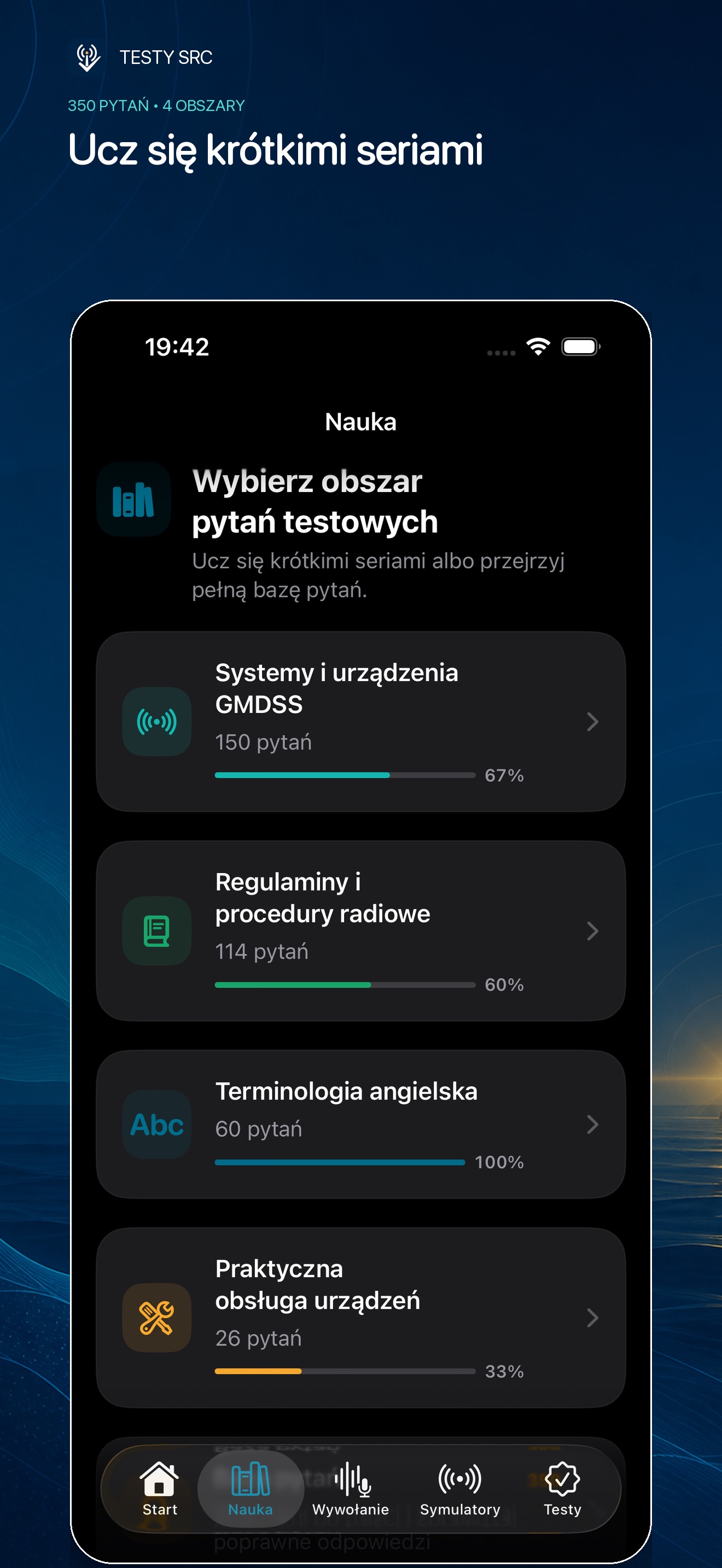 Nauka pytań SRC w krótkich seriach