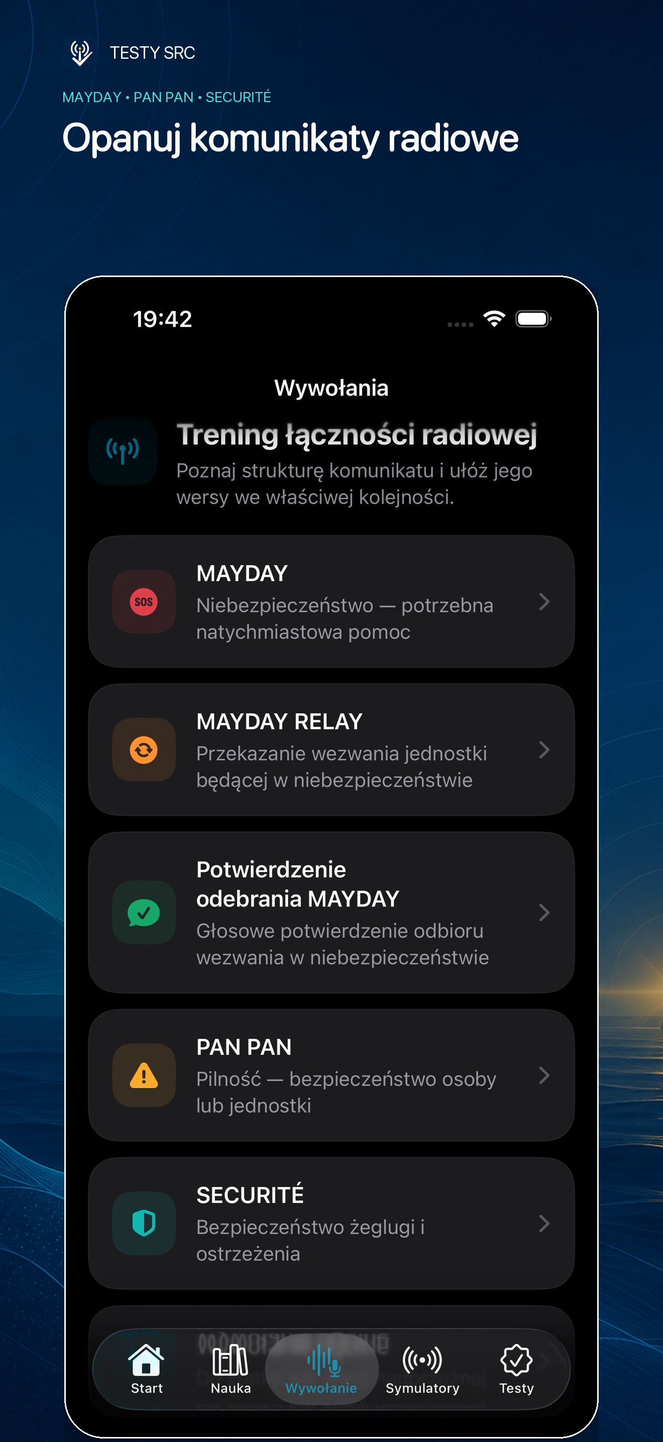 Nauka wywołań MAYDAY, PAN PAN, SECURITE i ROUTINE